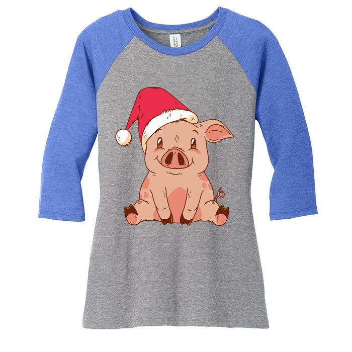 Pig Farmer Piggy Christmas Xmas Funny Gift Women's Tri-Blend 3/4-Sleeve Raglan Shirt