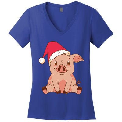 Pig Farmer Piggy Christmas Xmas Funny Gift Women's V-Neck T-Shirt