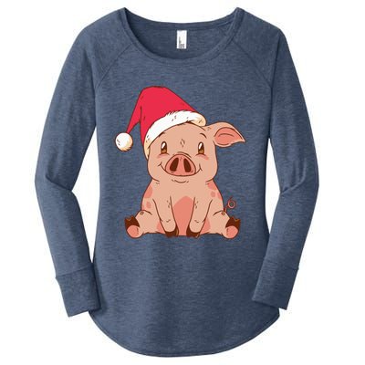 Pig Farmer Piggy Christmas Xmas Funny Gift Women's Perfect Tri Tunic Long Sleeve Shirt