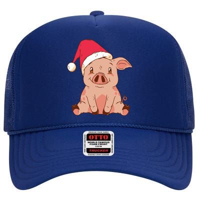 Pig Farmer Piggy Christmas Xmas Funny Gift High Crown Mesh Back Trucker Hat