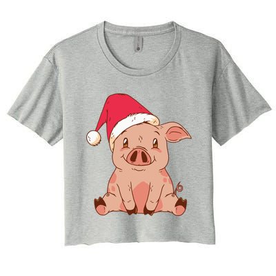 Pig Farmer Piggy Christmas Xmas Funny Gift Women's Crop Top Tee