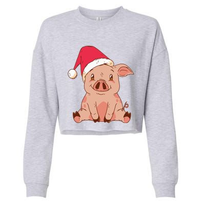 Pig Farmer Piggy Christmas Xmas Funny Gift Cropped Pullover Crew