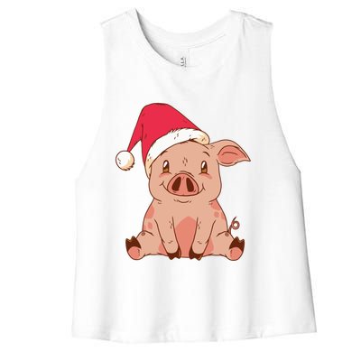 Pig Farmer Piggy Christmas Xmas Funny Gift Women's Racerback Cropped Tank