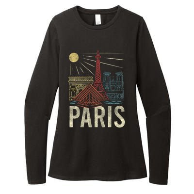 Paris France Paris Vacation Eiffel Tower Paris Souvenir Womens CVC Long Sleeve Shirt