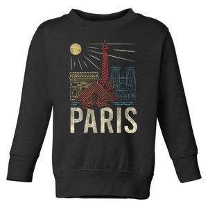 Paris France Paris Vacation Eiffel Tower Paris Souvenir Toddler Sweatshirt