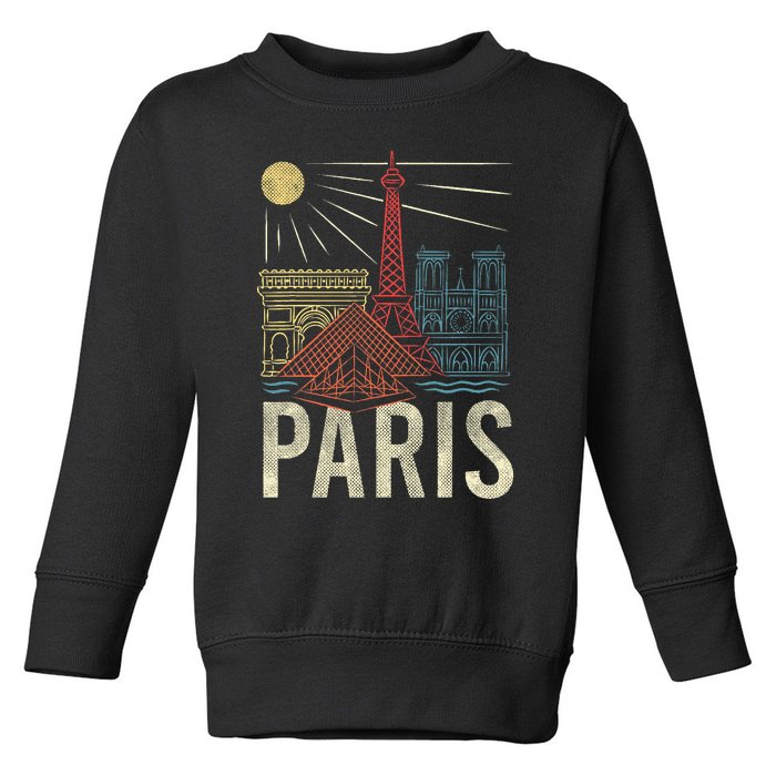 Paris France Paris Vacation Eiffel Tower Paris Souvenir Toddler Sweatshirt