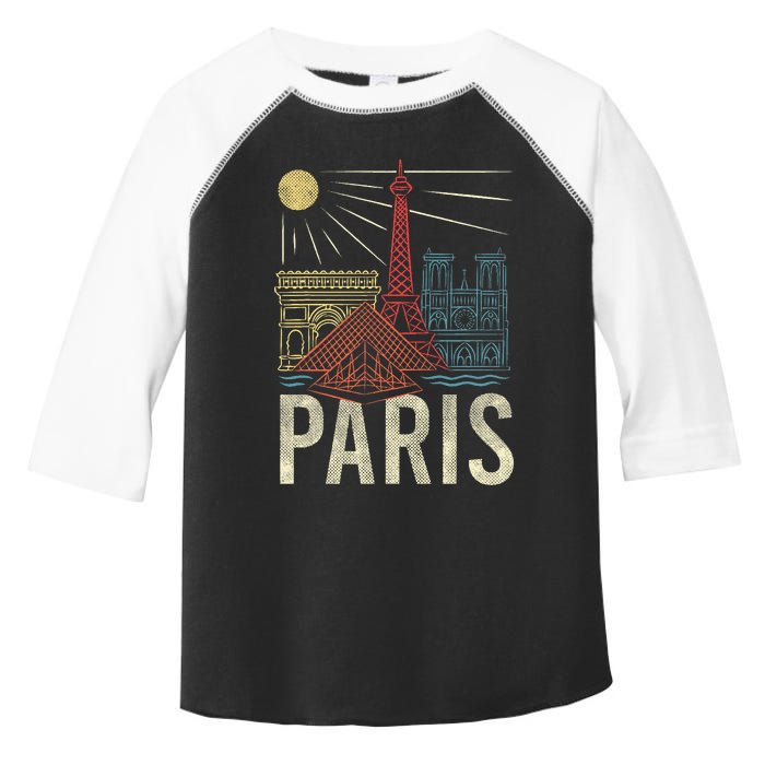 Paris France Paris Vacation Eiffel Tower Paris Souvenir Toddler Fine Jersey T-Shirt