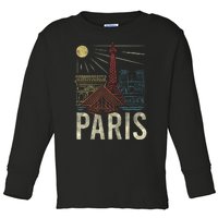 Paris France Paris Vacation Eiffel Tower Paris Souvenir Toddler Long Sleeve Shirt