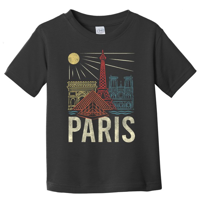 Paris France Paris Vacation Eiffel Tower Paris Souvenir Toddler T-Shirt