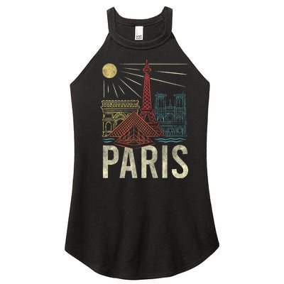 Paris France Paris Vacation Eiffel Tower Paris Souvenir Women’s Perfect Tri Rocker Tank