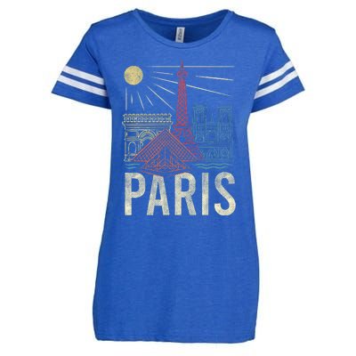 Paris France Paris Vacation Eiffel Tower Paris Souvenir Enza Ladies Jersey Football T-Shirt