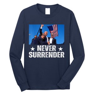 Pray For President Trump Never Surrender God Bless Trump Long Sleeve Shirt