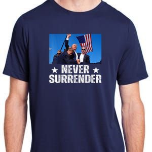 Pray For President Trump Never Surrender God Bless Trump Adult ChromaSoft Performance T-Shirt