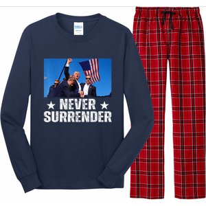 Pray For President Trump Never Surrender God Bless Trump Long Sleeve Pajama Set