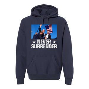 Pray For President Trump Never Surrender God Bless Trump Premium Hoodie