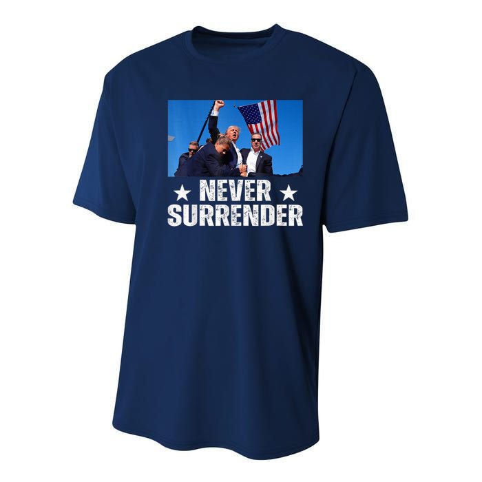 Pray For President Trump Never Surrender God Bless Trump Youth Performance Sprint T-Shirt