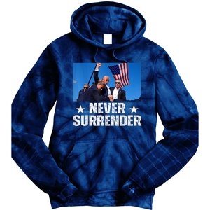 Pray For President Trump Never Surrender God Bless Trump Tie Dye Hoodie