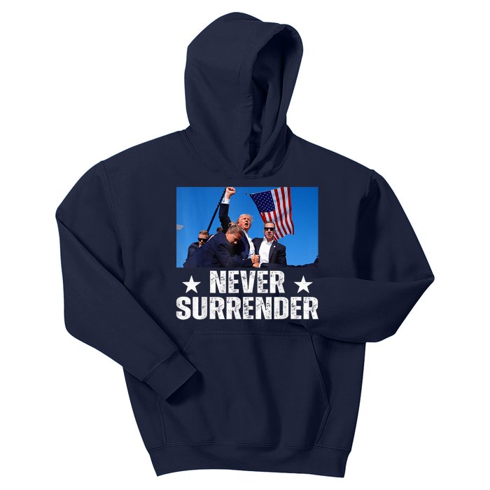 Pray For President Trump Never Surrender God Bless Trump Kids Hoodie