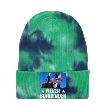 Pray For President Trump Never Surrender God Bless Trump Tie Dye 12in Knit Beanie