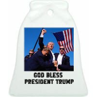 Pray For President Trump Never Surrender God Bless Trump Ceramic Bell Ornament