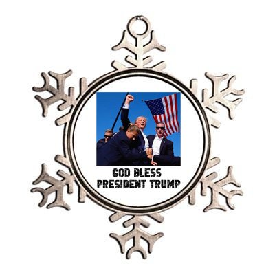 Pray For President Trump Never Surrender God Bless Trump Metallic Star Ornament