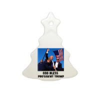 Pray For President Trump Never Surrender God Bless Trump Ceramic Tree Ornament