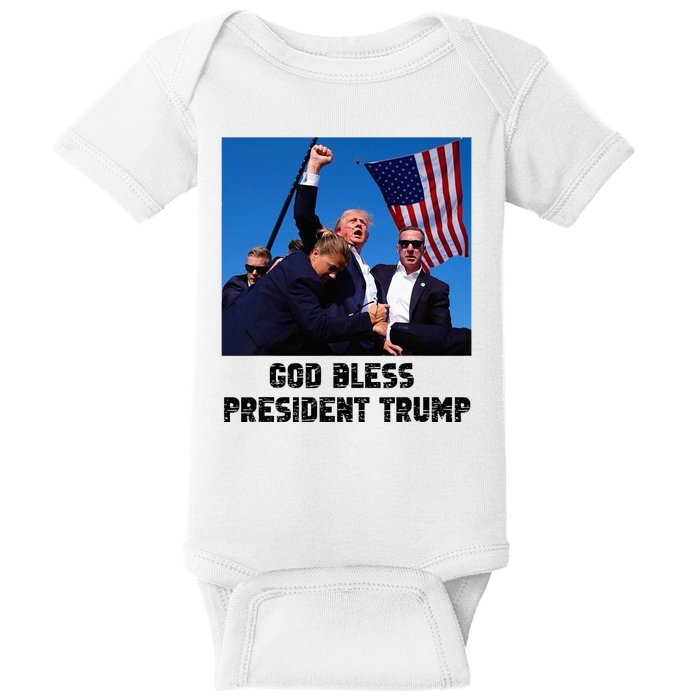 Pray For President Trump Never Surrender God Bless Trump Baby Bodysuit