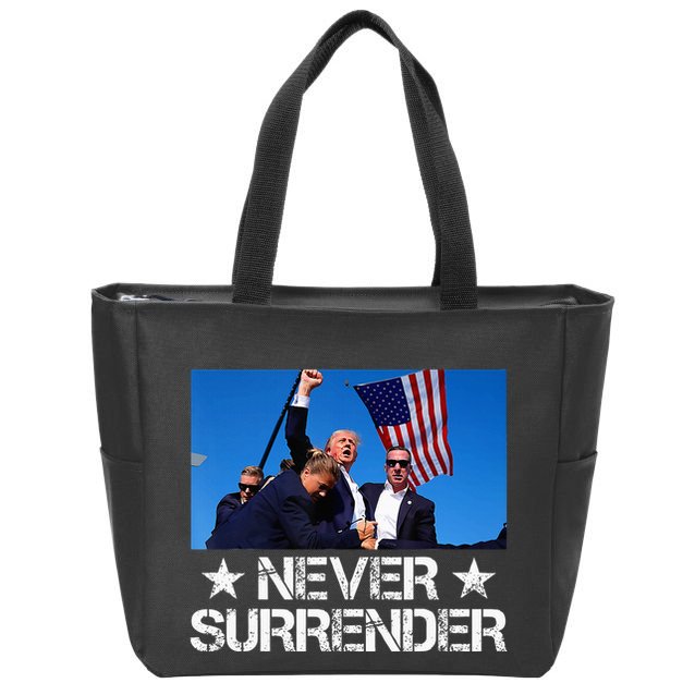 Pray For President Trump Never Surrender God Bless Trump Zip Tote Bag