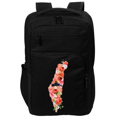 Palestine Free Palestine Gaza Floral Palestine Flag Arabic Gift Impact Tech Backpack