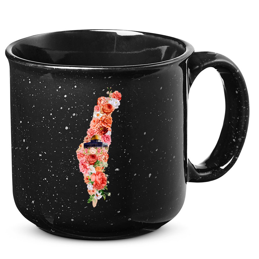 Palestine Free Palestine Gaza Floral Palestine Flag Arabic Gift 15oz Campfire Ceramic Mug