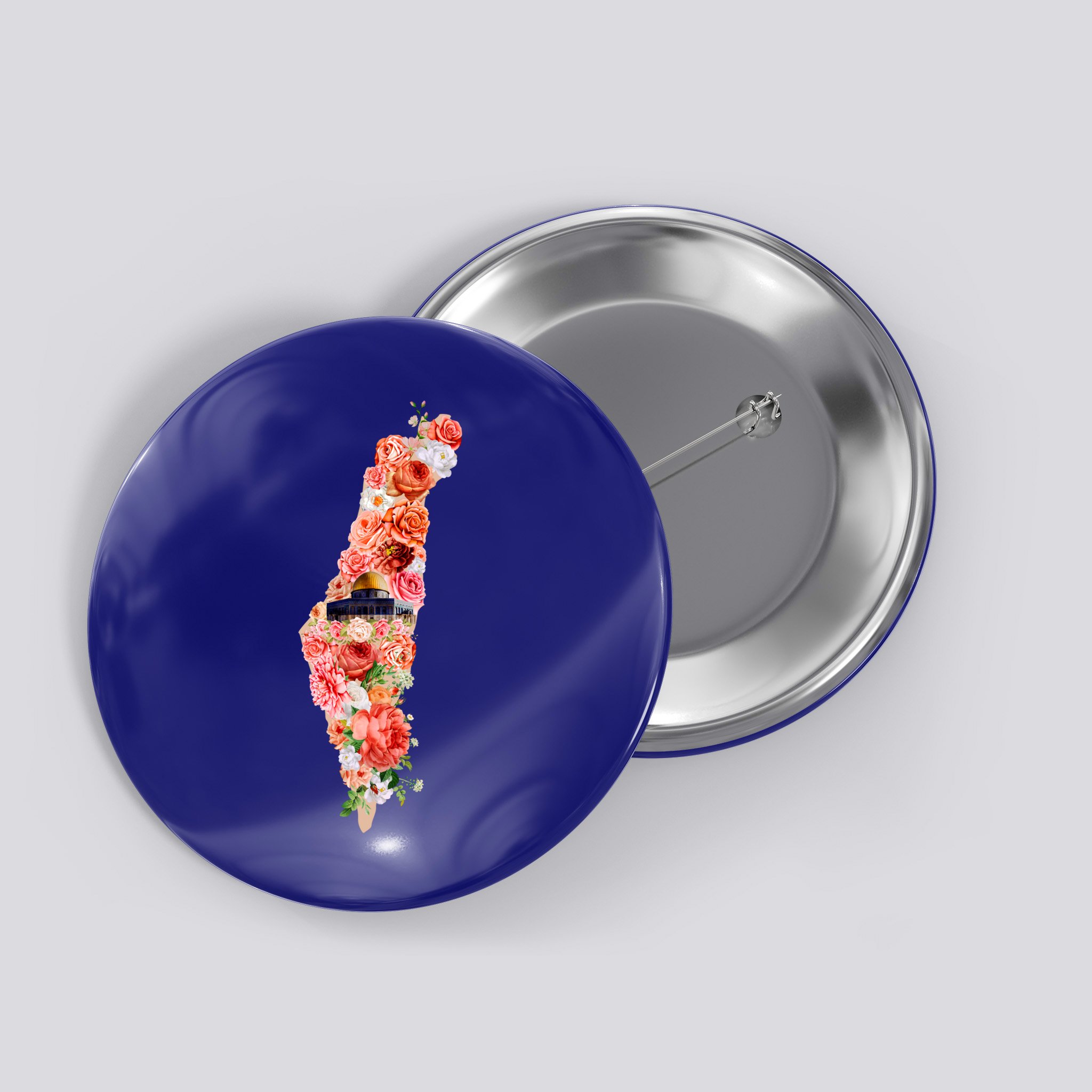 Palestine Free Palestine Gaza Floral Palestine Flag Arabic Gift Button