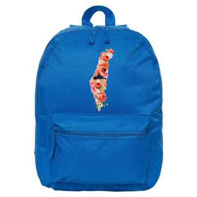 Palestine Free Palestine Gaza Floral Palestine Flag Arabic Gift 16 in Basic Backpack