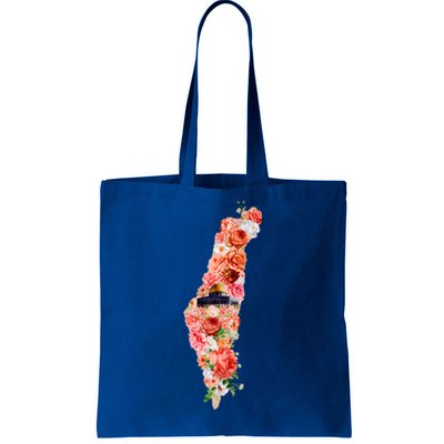 Palestine Free Palestine Gaza Floral Palestine Flag Arabic Gift Tote Bag