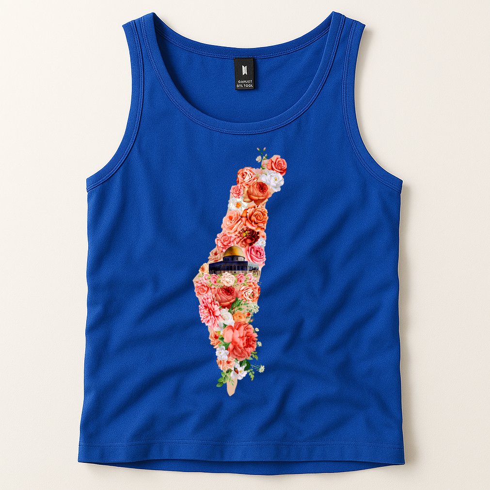 Palestine Free Palestine Gaza Floral Palestine Flag Arabic Gift Tank Top