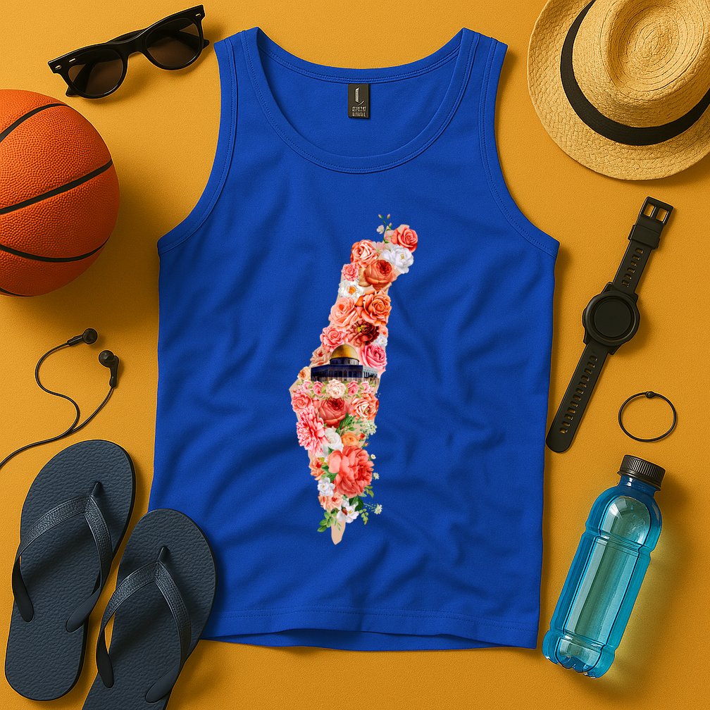 Palestine Free Palestine Gaza Floral Palestine Flag Arabic Gift Tank Top