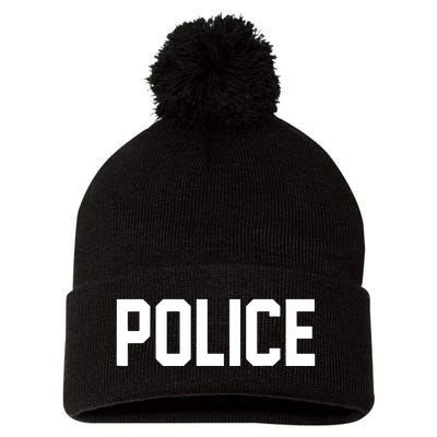 Police For Police Officer Halloween Costume Pom Pom 12in Knit Beanie