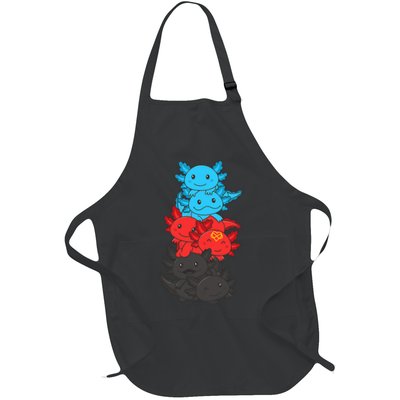 Polyamory Flag Pride LGBTQ Axolotl Full-Length Apron With Pockets