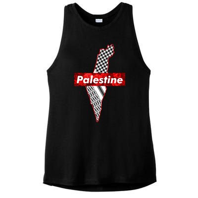 Palestine Free Palestine Free Gaza Palestine Flag Arabic Ladies PosiCharge Tri-Blend Wicking Tank