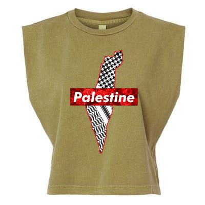 Palestine Free Palestine Free Gaza Palestine Flag Arabic Garment-Dyed Women's Muscle Tee