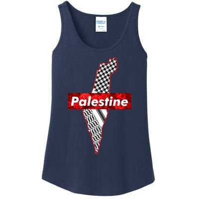 Palestine Free Palestine Free Gaza Palestine Flag Arabic Ladies Essential Tank