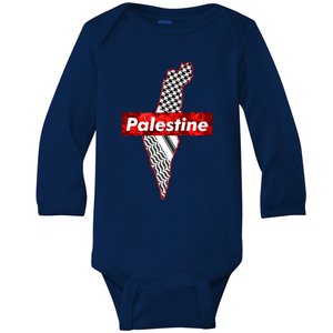 Palestine Free Palestine Free Gaza Palestine Flag Arabic Baby Long Sleeve Bodysuit