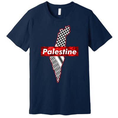 Palestine Free Palestine Free Gaza Palestine Flag Arabic Premium T-Shirt