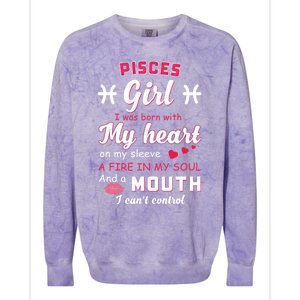 Pisces Funny Quote With Zodiac Sign Birthday Gift Meaningful Gift Colorblast Crewneck Sweatshirt