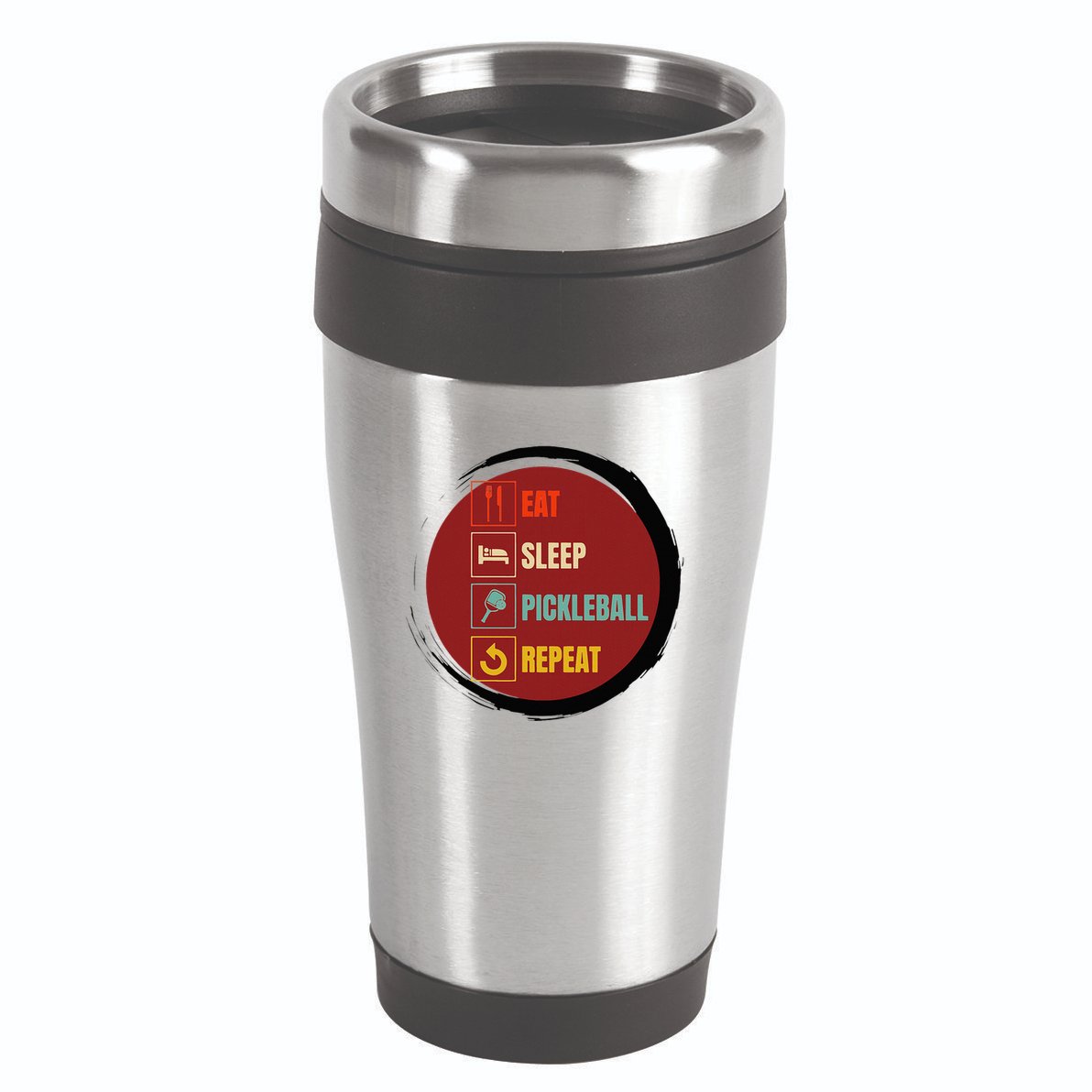 Pickleball Funny Quote Eat Sleep Pickleball Repeat 16oz Travel Tumbler
