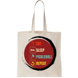 Pickleball Funny Quote Eat Sleep Pickleball Repeat Tote Bag