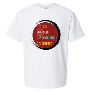 Pickleball Funny Quote Eat Sleep Pickleball Repeat Sueded Cloud Jersey T-Shirt