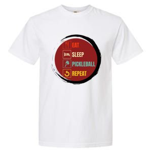 Pickleball Funny Quote Eat Sleep Pickleball Repeat Garment-Dyed Heavyweight T-Shirt