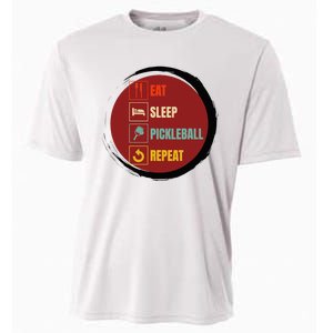 Pickleball Funny Quote Eat Sleep Pickleball Repeat Cooling Performance Crew T-Shirt