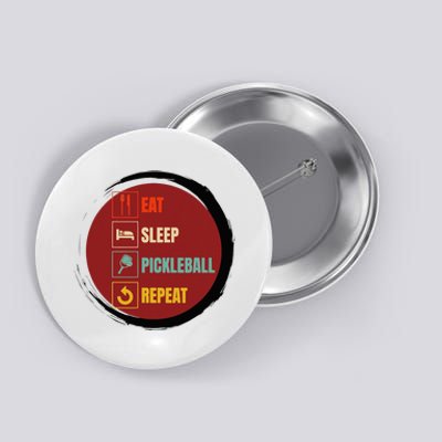 Pickleball Funny Quote Eat Sleep Pickleball Repeat Button