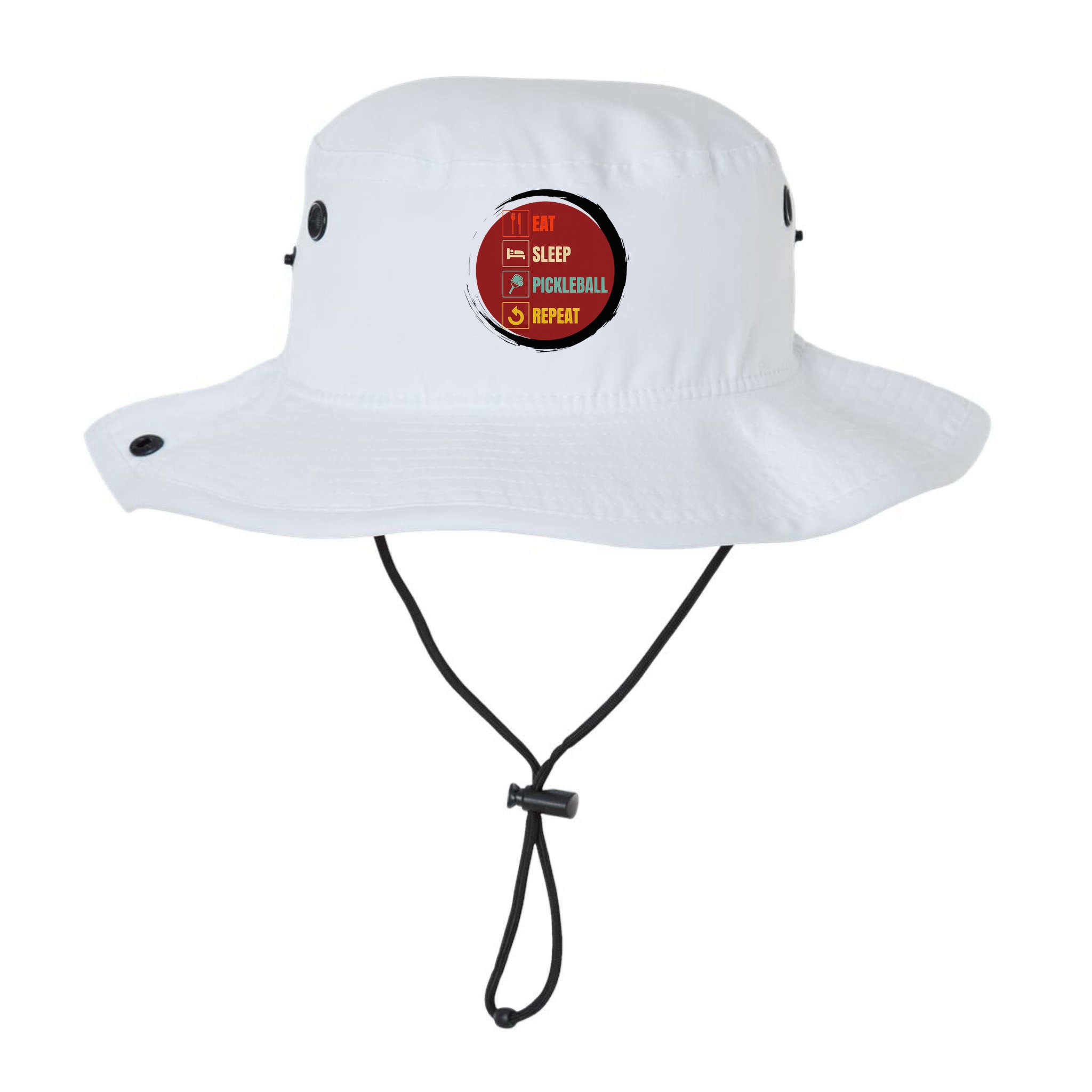 Pickleball Funny Quote Eat Sleep Pickleball Repeat Bucket Hat